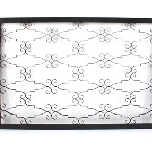63,25 x 43,13 x 1 metal negro con marco de madera – decoración de pared