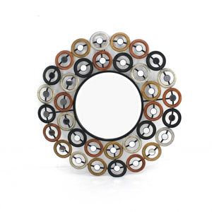 31 x 31 x 1 decoración de pared de metal con espejo moderno y elegante multicolor