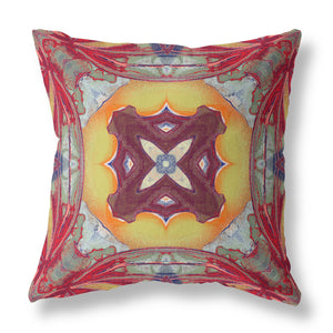Cojín de gamuza con cremallera geométrico verde amarillo rojo magenta verde amarillo de 18 "X 18"