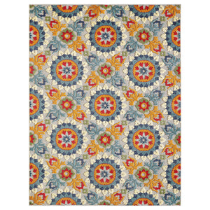 2' X 4' Orange And Ivory Moroccan Stain Resistant Indoor Outdoor Area Rug