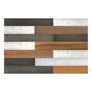 5" x 48" Thermo Treated Brown Black and White Whitewash Mixed Color Wood Plank Large Set