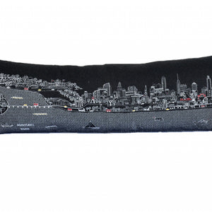 Cojín decorativo lumbar de 45 pulgadas con horizonte nocturno de Filadelfia, color negro