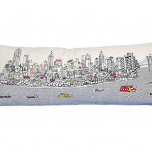 Cojín decorativo lumbar de 35 pulgadas con luz diurna blanca de NYC Skyline