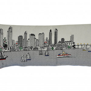 Cojín decorativo lumbar de 35 pulgadas con luz diurna de San Diego, color blanco