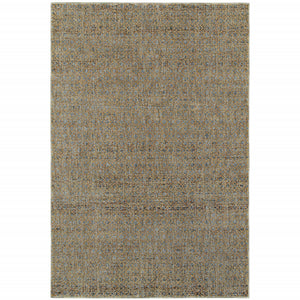 8' X 10' Silver Gold Rust And Blue Green Geometric Power Loom Stain Resistant Area Rug