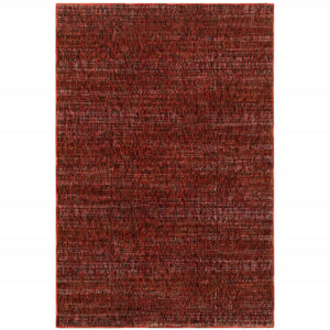 5' X 7' Red Grey Deep And Charcoal Power Loom Stain Resistant Area Rug