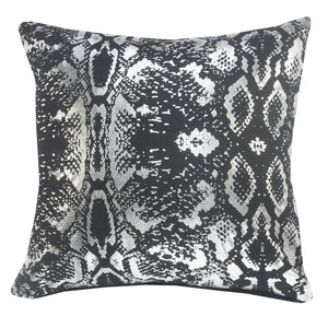 Set Of Two 20" X 20" Black Animal Print Zippered 100% Cotton Throw Pillow