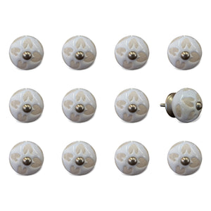 Multicolor Traditional Touch Cabinet Drawer Dresser Handle Ceramic Metal Accent Knob 12 Pack