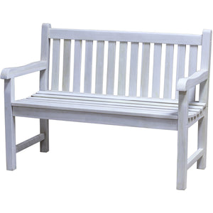 Natural Finish Compact Teak Water Resistant Patio Seat Furniture Outdoor Bench with Straight Design