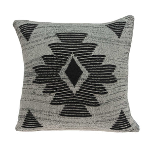 Square Southwest Gray Accent Pillow Cover