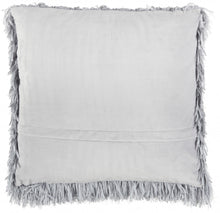 Square Grey Shag Throw Pillow