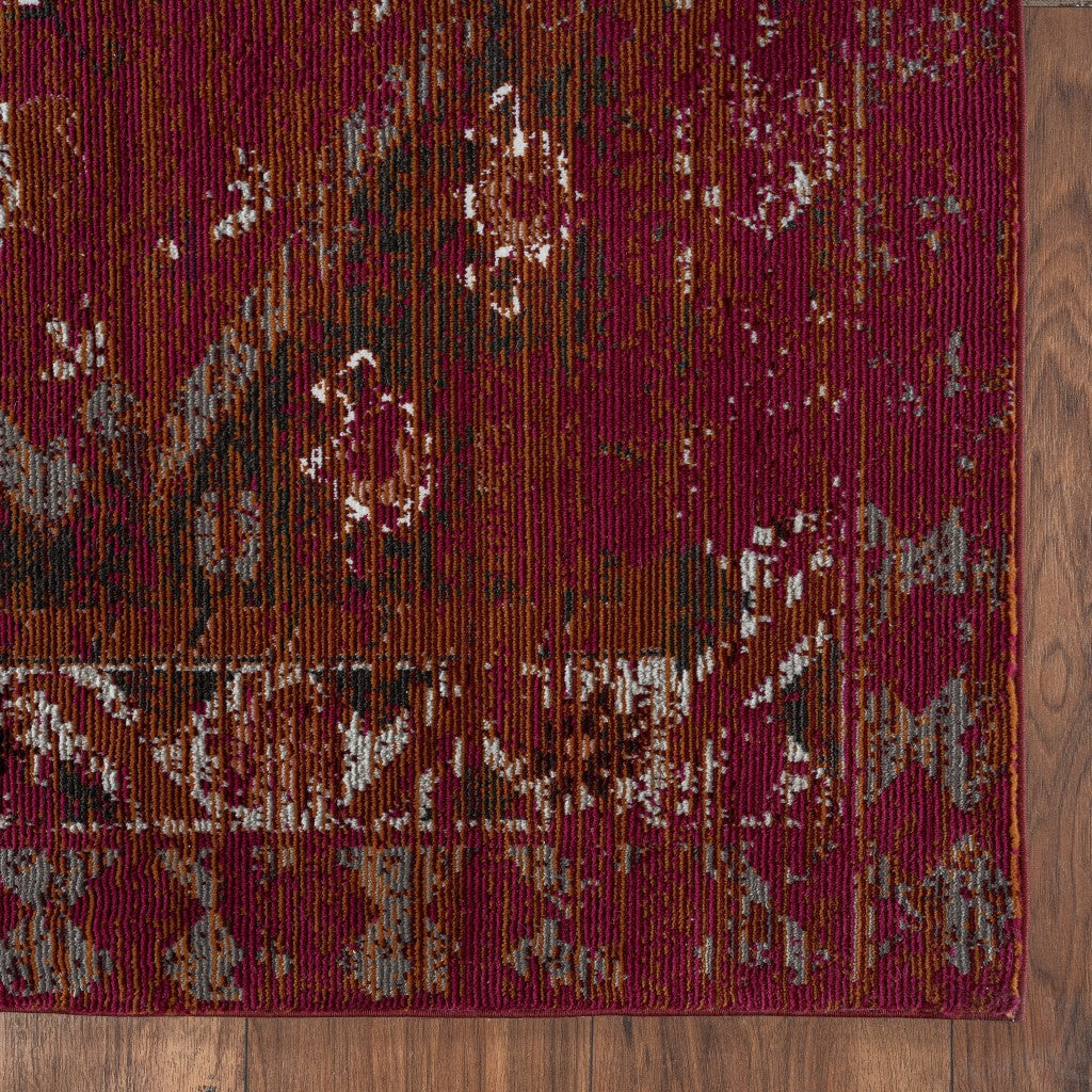 5’ x 8’ Deep Red Traditional Area Rug