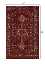 5’ x 8’ Deep Red Traditional Area Rug