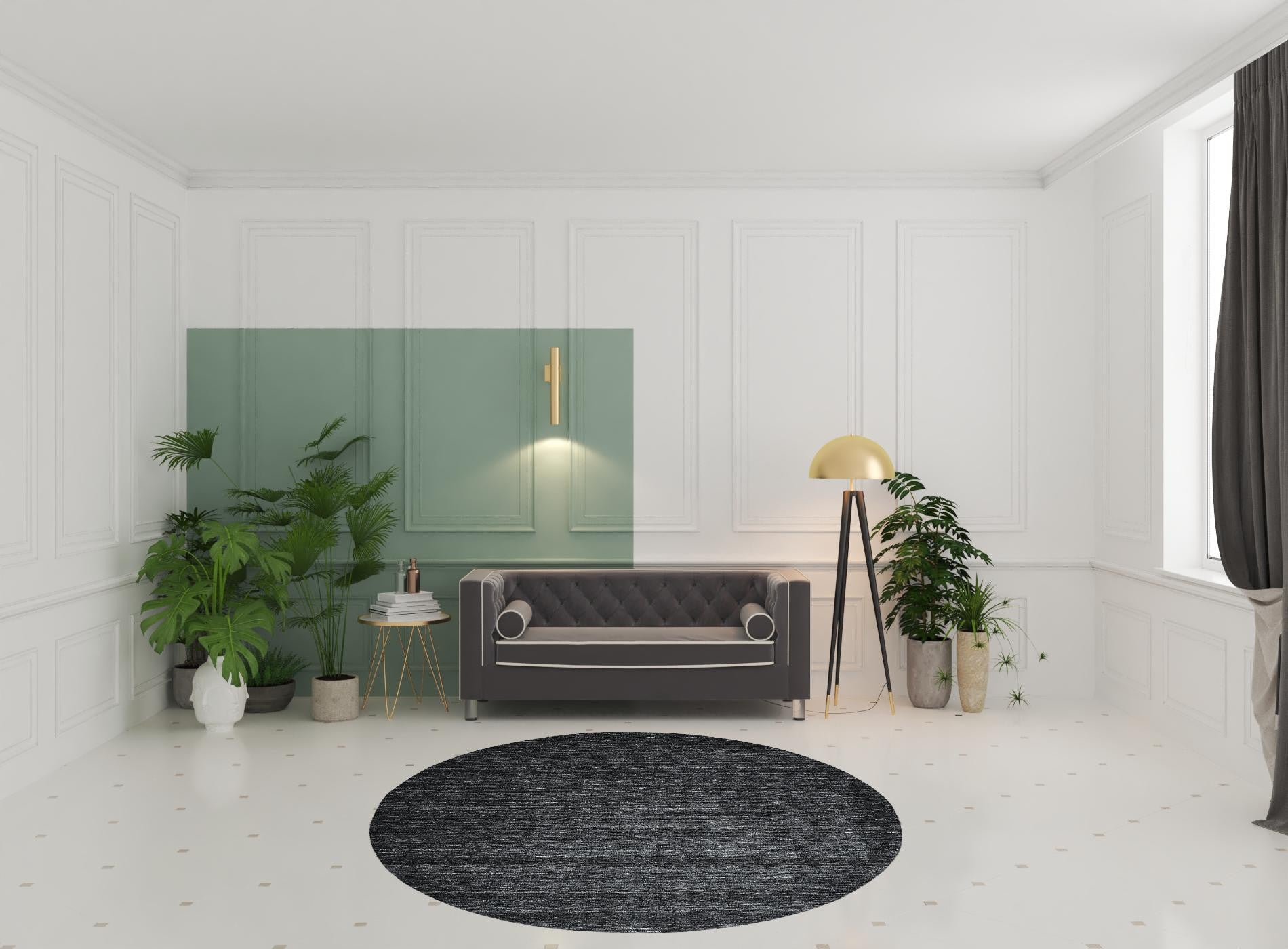 4' X 6' Black Wool Hand Woven Stain Resistant Area Rug