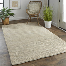 4' X 6' Tan And Gray Hand Woven Area Rug