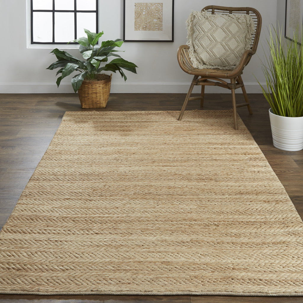 4' X 6' Tan And Gray Hand Woven Area Rug