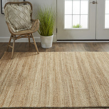 4' X 6' Tan And Gray Hand Woven Area Rug