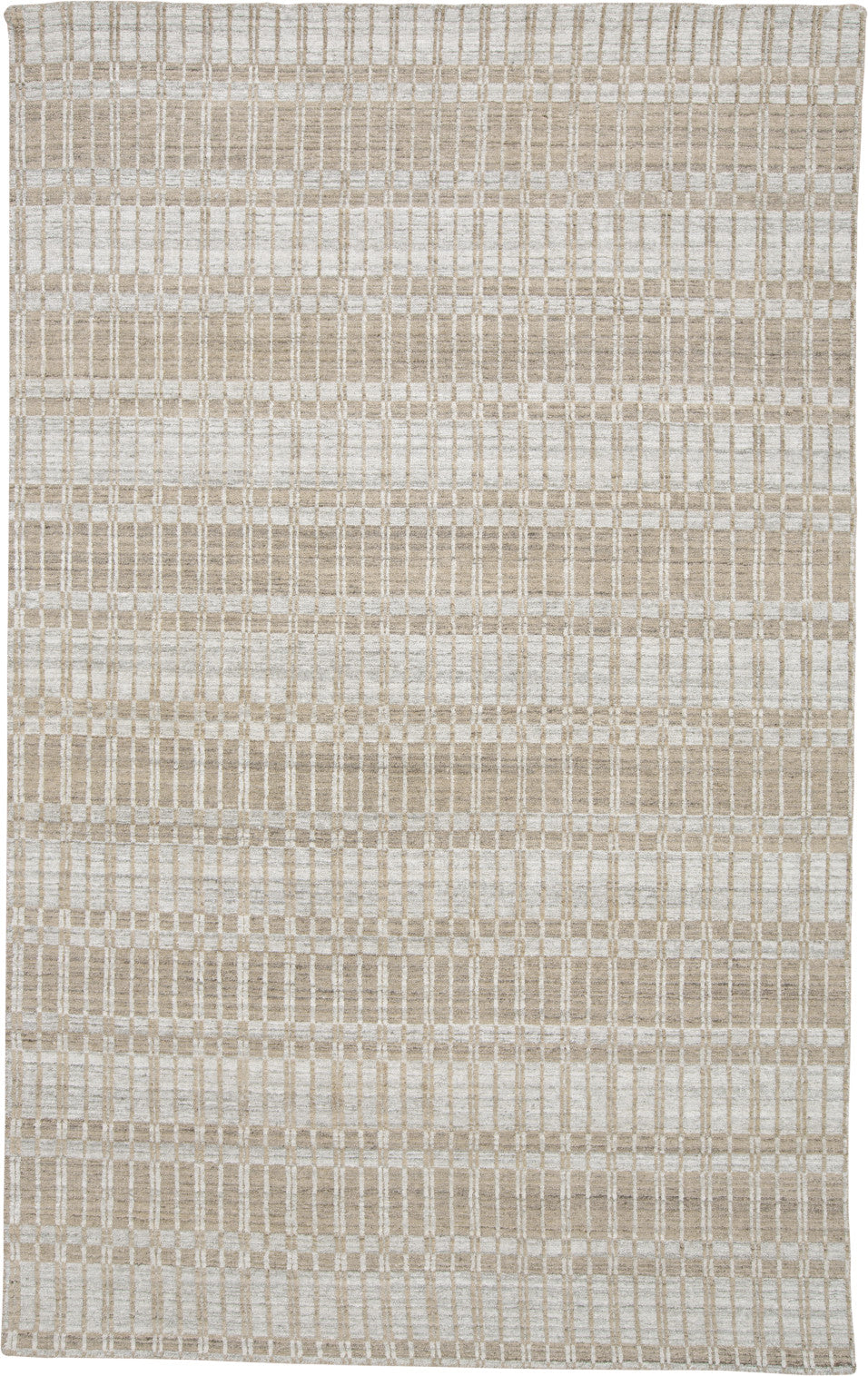 4' X 6' Blue Gray And Ivory Striped Hand Woven Area Rug