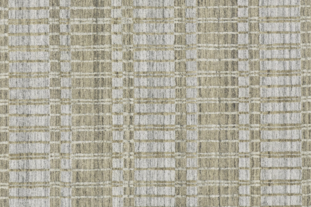 4' X 6' Blue Gray And Ivory Striped Hand Woven Area Rug