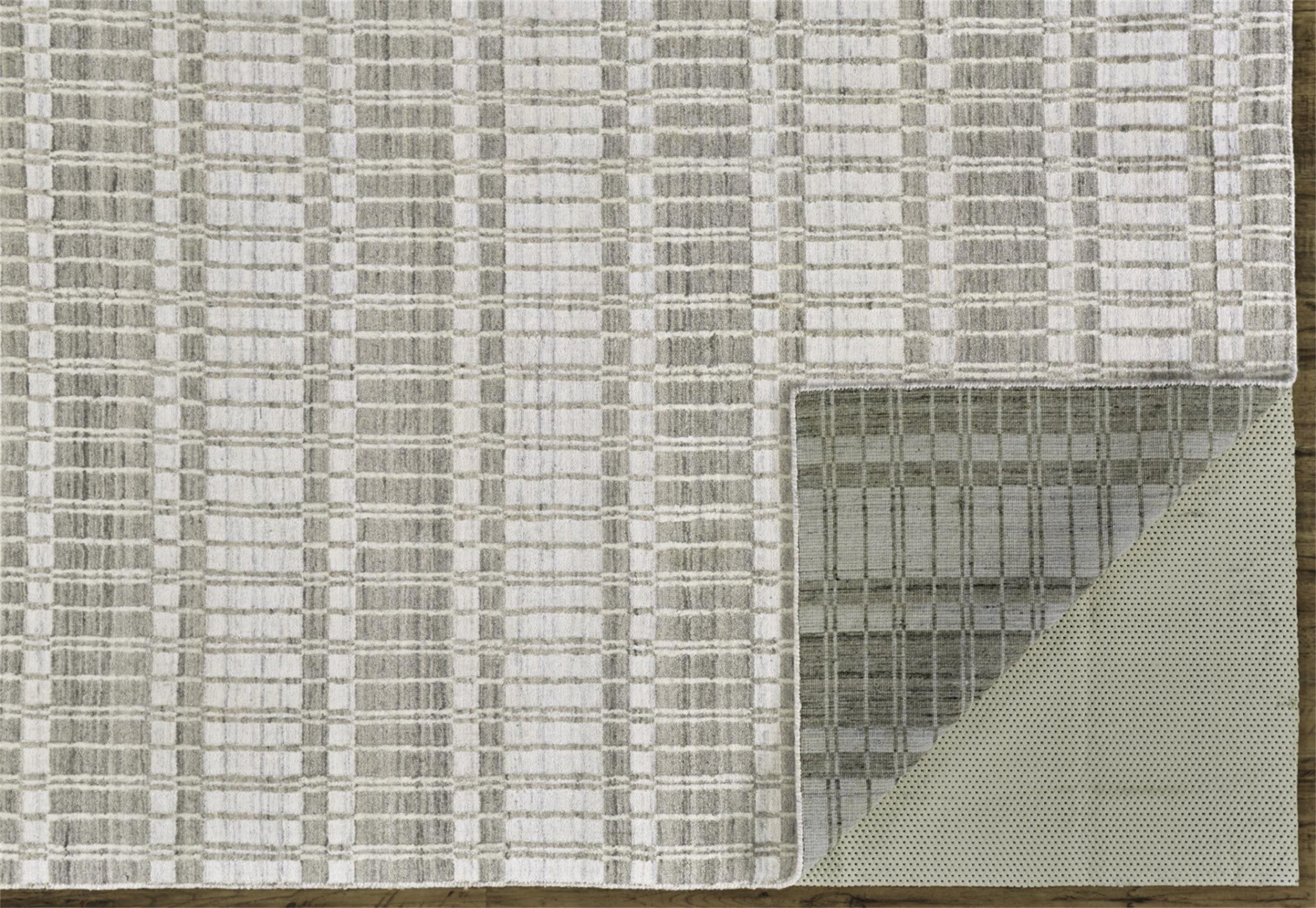 4' X 6' Blue Gray And Ivory Striped Hand Woven Area Rug