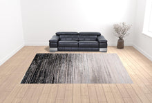 4' X 6' Black And Dark Gray Abstract Area Rug