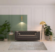 3' X 5' Taupe Ivory And Gold Abstract Power Loom Distressed Area Rug With Fringe