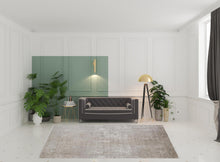 3' X 5' Taupe Ivory And Gold Abstract Power Loom Distressed Area Rug With Fringe