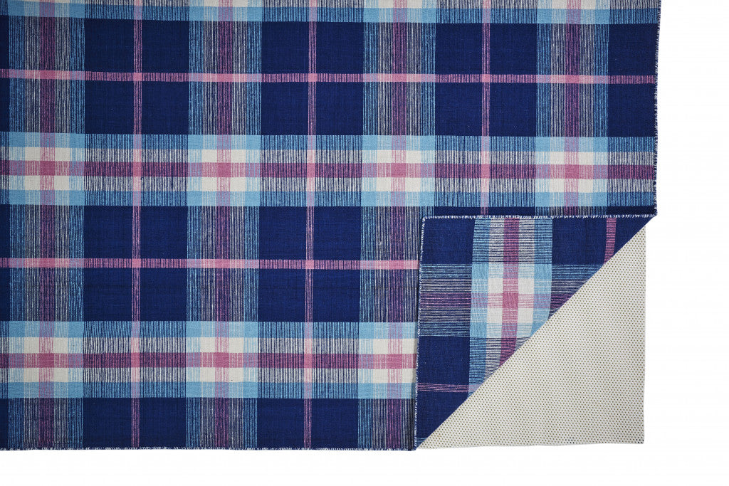 Blue Green And Black Abstract Hand Woven Stain Resistant Area Rug - 4' x 6'