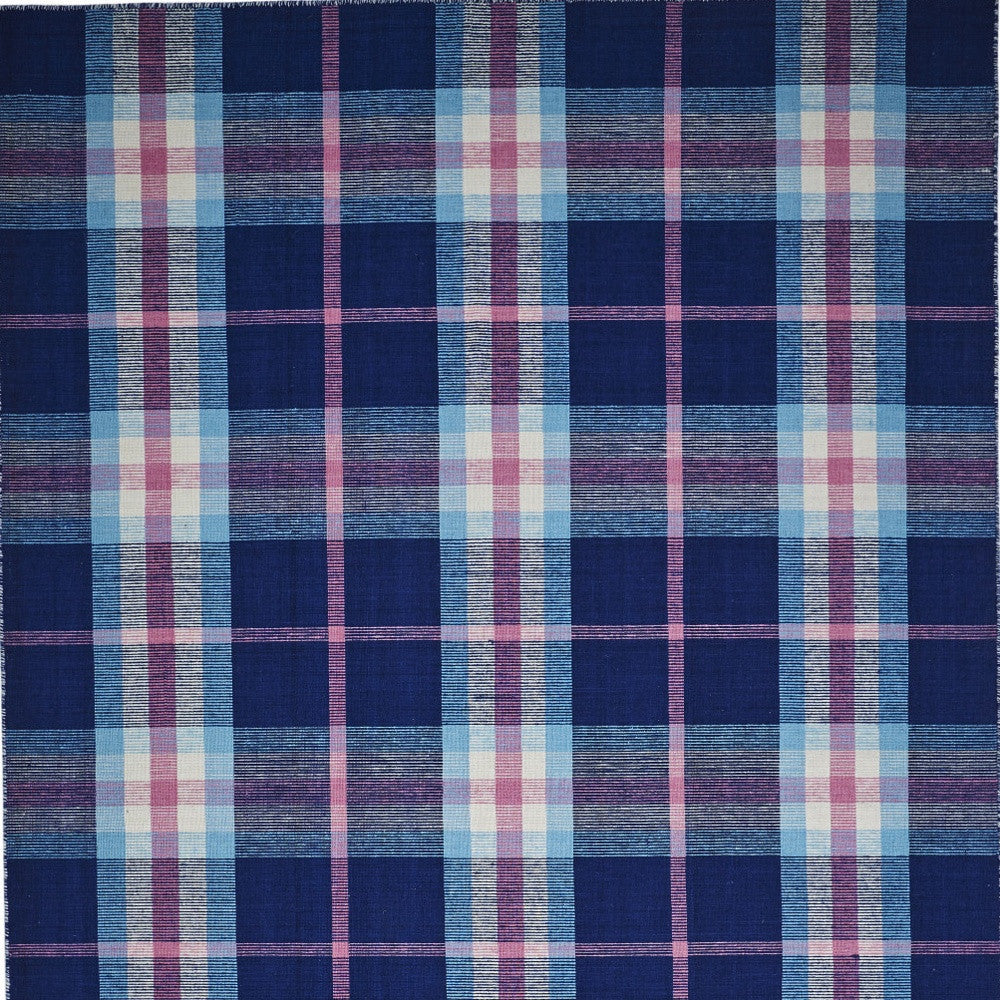 Blue Green And Black Abstract Hand Woven Stain Resistant Area Rug - 4' x 6'