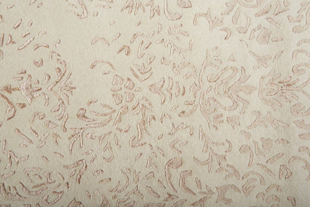 Blue And Silver Wool Floral Tufted Handmade Distressed Area Rug - 5' x 8'