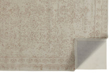 Blue And Silver Wool Floral Tufted Handmade Distressed Area Rug - 5' x 8'