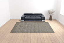 5' X 8' Blue Wool Floral Tufted Handmade Area Rug