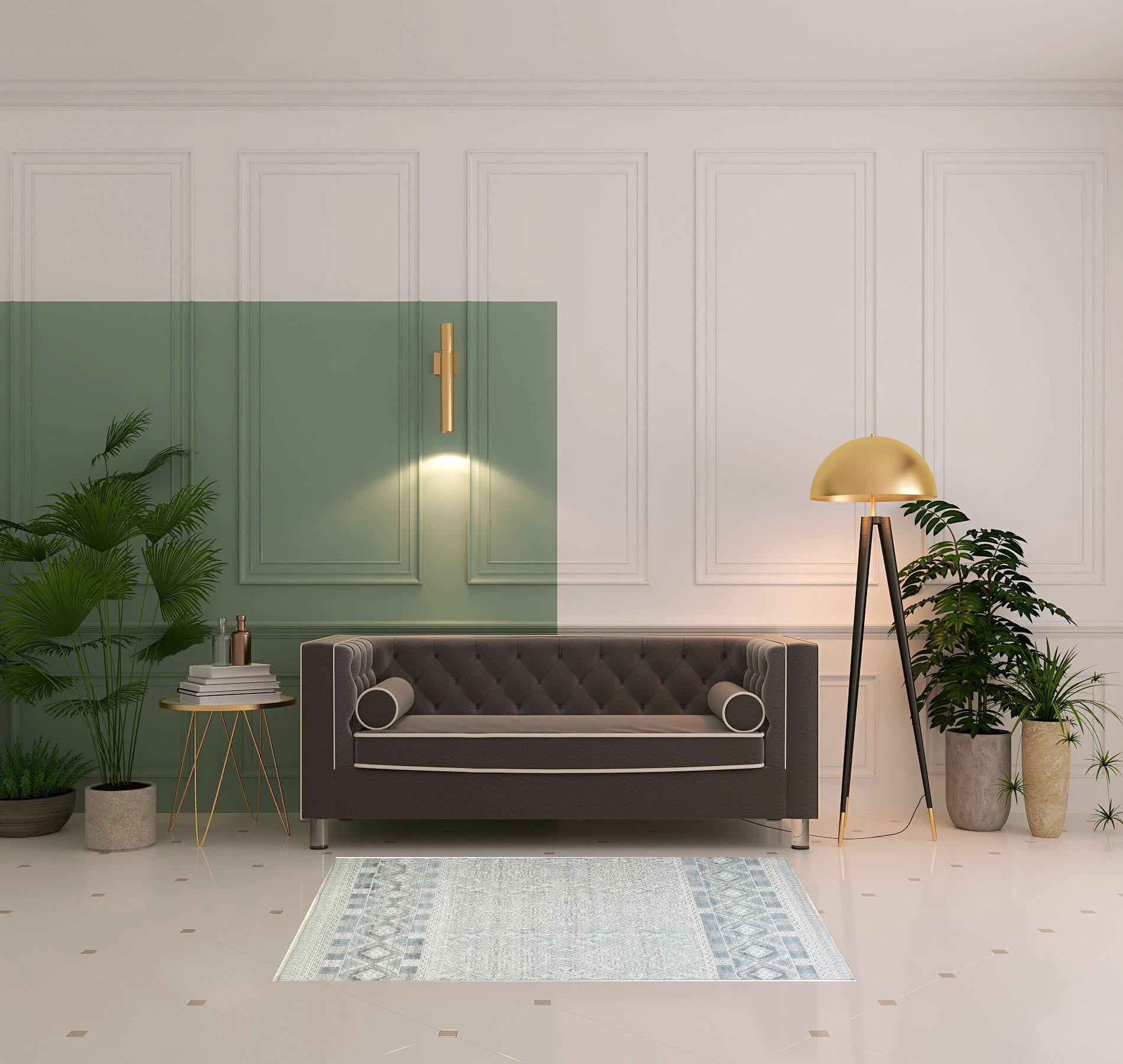 4' X 6' Gray Ivory And Pink Geometric Hand Knotted Area Rug