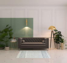 4' X 6' Gray Ivory And Pink Geometric Hand Knotted Area Rug