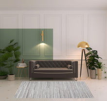 4' X 6' Ivory And Taupe Striped Hand Woven Stain Resistant Area Rug