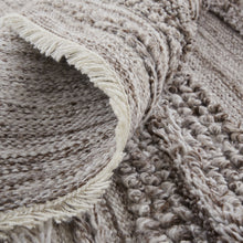 4' X 6' Ivory And Taupe Striped Hand Woven Stain Resistant Area Rug