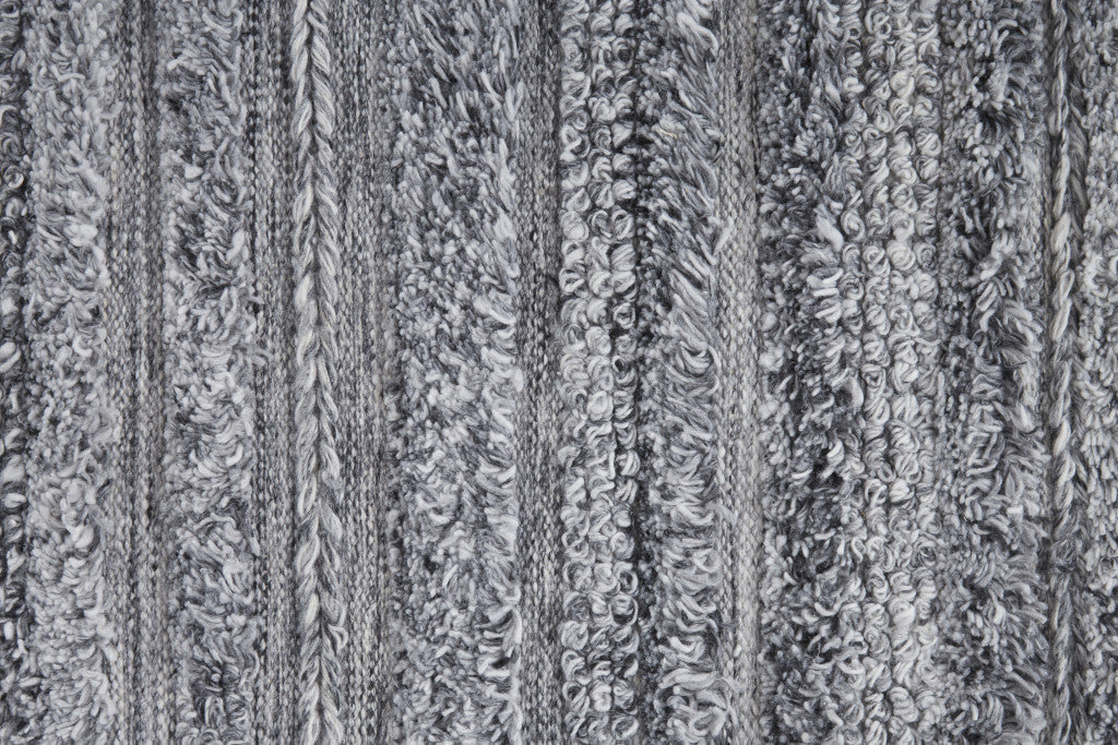 4' X 6' Ivory And Taupe Striped Hand Woven Stain Resistant Area Rug