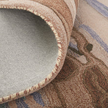 Red Pink And Blue Wool Abstract Tufted Handmade Stain Resistant Area Rug - 4' x 6'