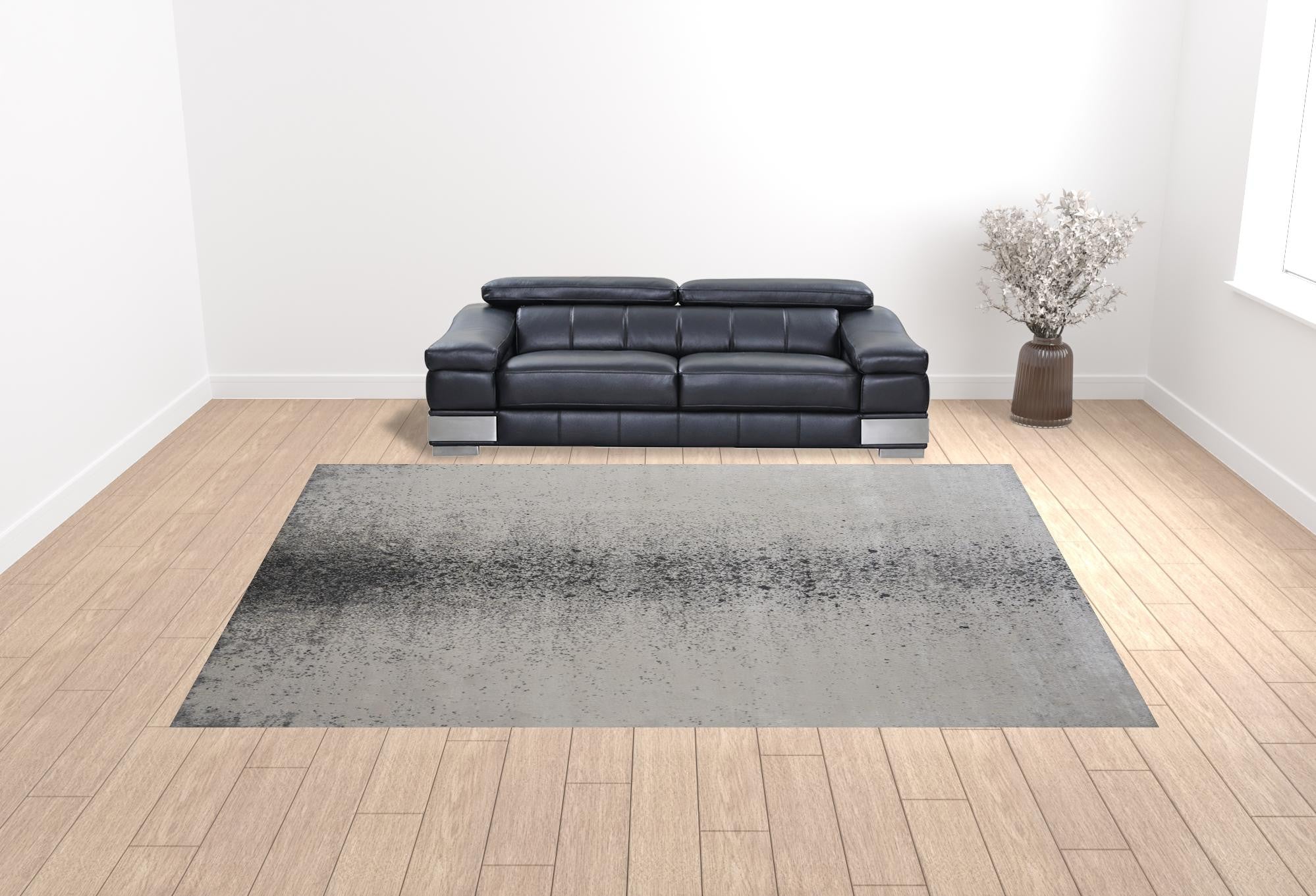 4' X 6' Ivory And Blue Abstract Power Loom Area Rug