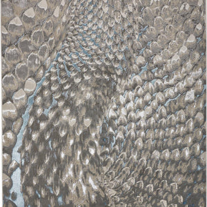 4' X 6' Blue Silver And Gray Geometric Area Rug