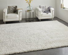 4' X 6' Ivory Shag Power Loom Stain Resistant Area Rug