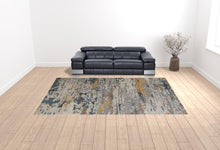 4' X 6' Tan And Blue Wool Abstract Tufted Handmade Stain Resistant Area Rug