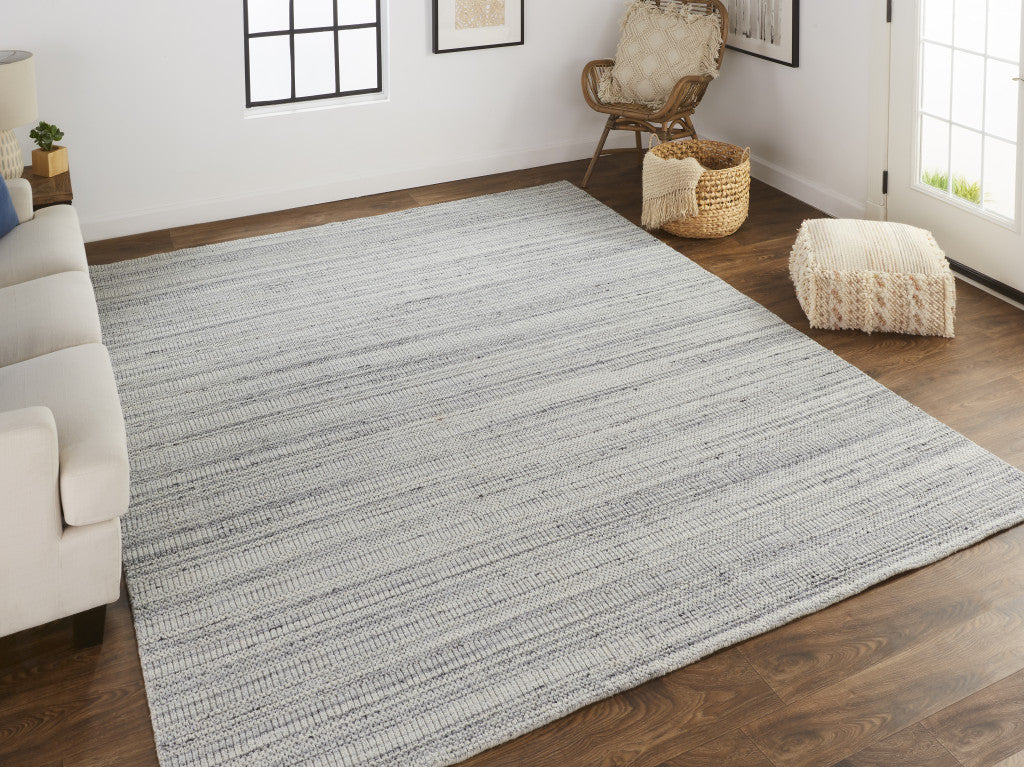4' X 6' Ivory Wool Hand Woven Stain Resistant Area Rug