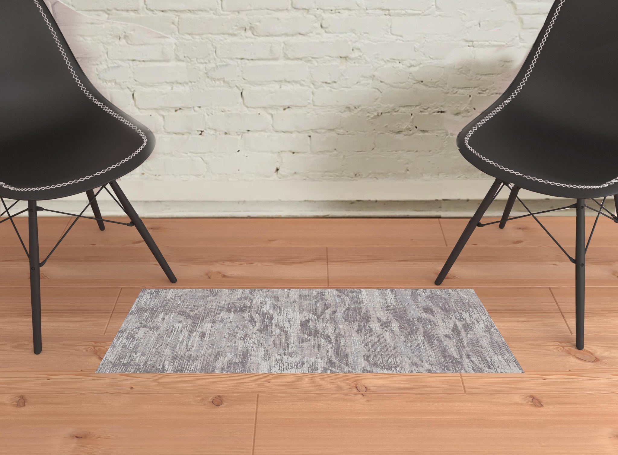 4' X 6' Tan Taupe And Gray Abstract Power Loom Distressed Stain Resistant Area Rug