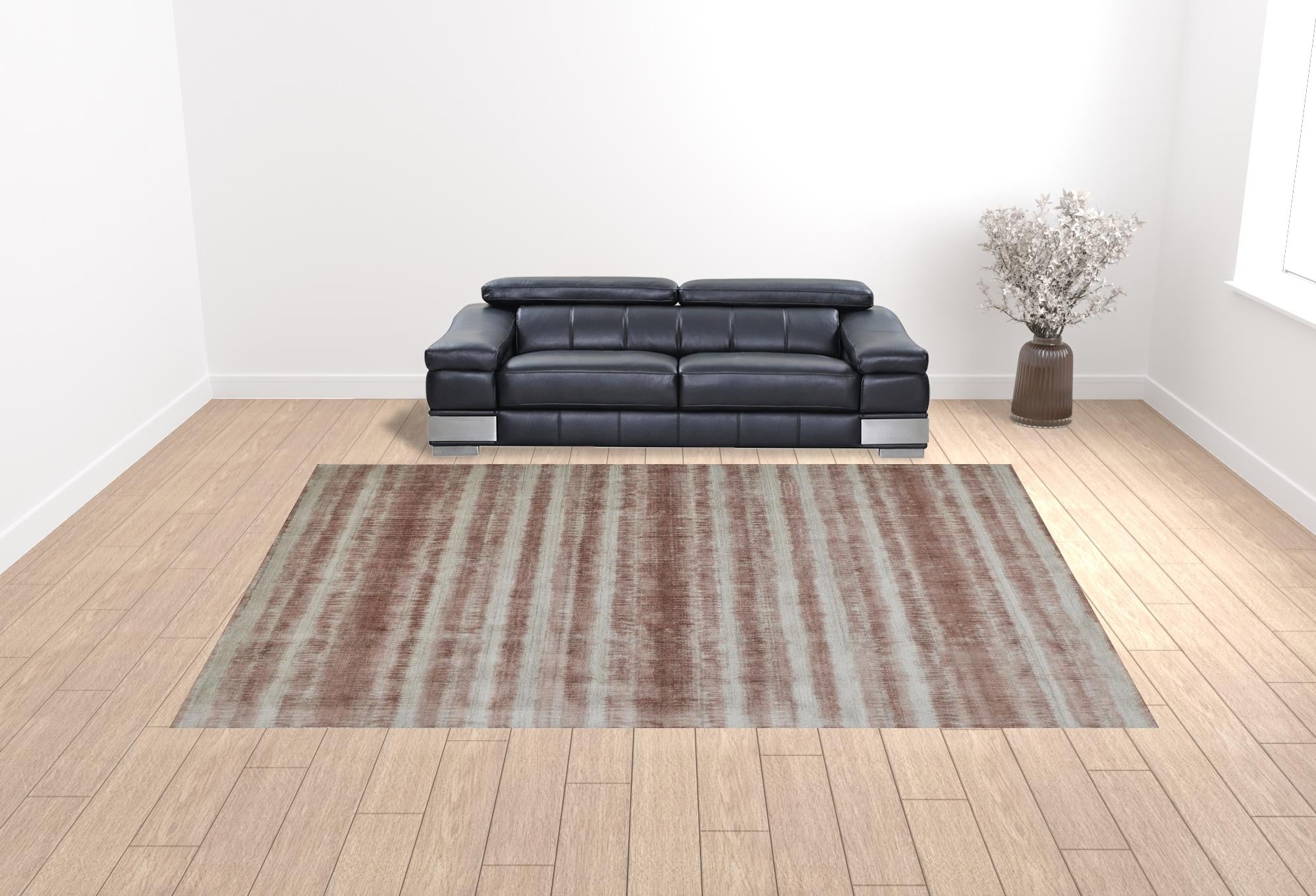 4' X 6' Tan Ivory And Pink Abstract Hand Woven Area Rug