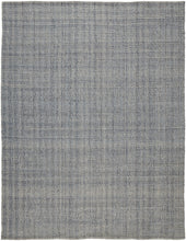 Gray Ivory And Blue Hand Woven Area Rug - 5' x 8'