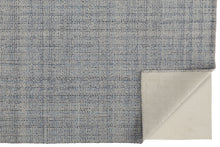 Gray Ivory And Blue Hand Woven Area Rug - 5' x 8'