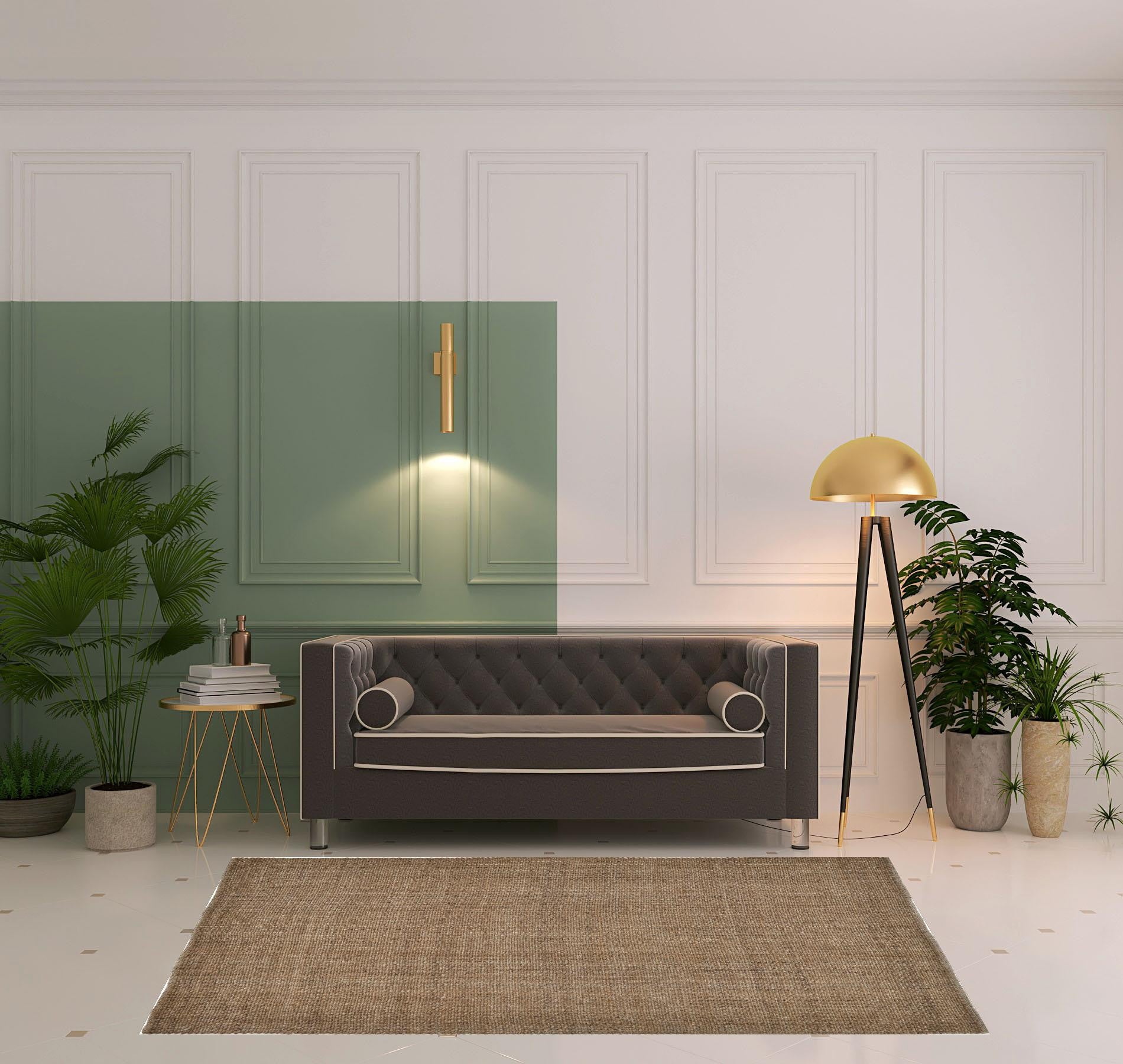 Gray Ivory And Blue Hand Woven Area Rug - 5' x 8'