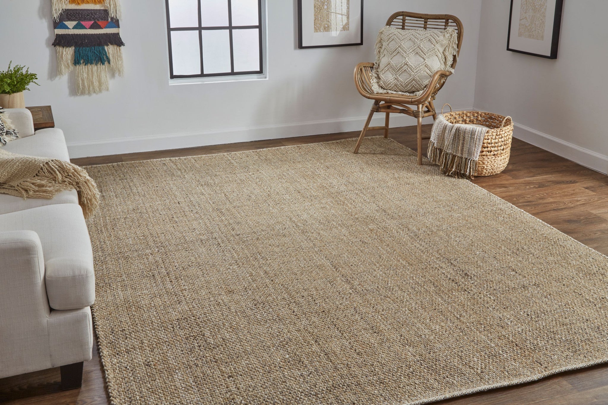 Gray Ivory And Blue Hand Woven Area Rug - 5' x 8'