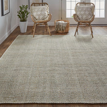 Gray Ivory And Blue Hand Woven Area Rug - 5' x 8'